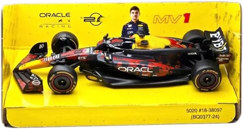 1/43 F1 RB20#1 British GP Alloy Diecast Model Car - Blood-Red Rose Printing, Collectible Formula 1 Miniature, Perfect Racing Fan Gift in Saudi Arabia