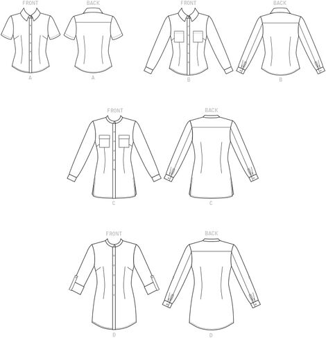 Butterick Misses' Button-Down Shirt, Code B6852 Sewing Pattern Kit, Sizes 16-18-20-22-24, Multicolor in Saudi Arabia