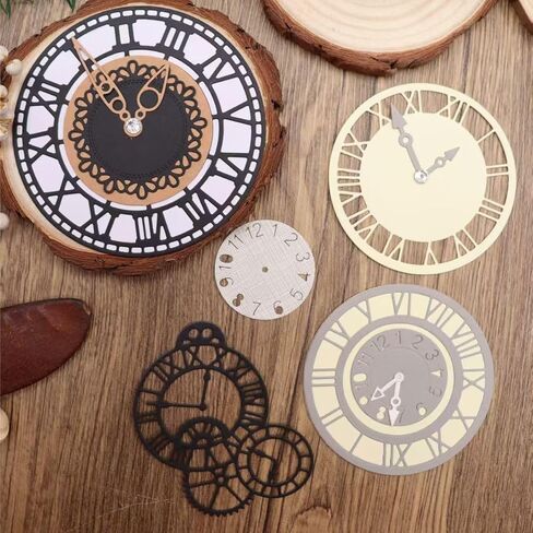 Vintage Clock Metal Cutting Dies – Gear and Time Axis Stencil for DIY Scrapbooking, Card Making, Photo Albums, and Embossing Paper Crafts, 6.3x8.7cm Craft Template for Kids' Arts Projects in Saudi Arabia