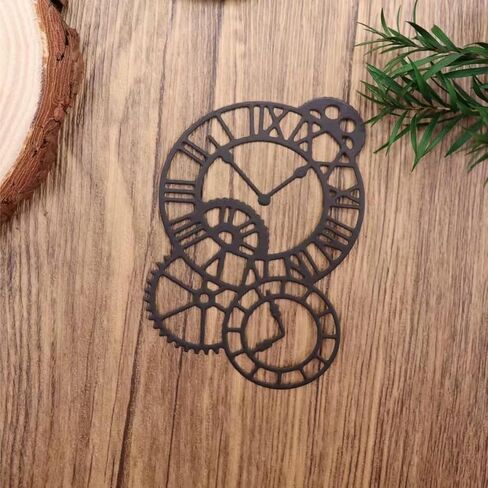 Vintage Clock Metal Cutting Dies – Gear and Time Axis Stencil for DIY Scrapbooking, Card Making, Photo Albums, and Embossing Paper Crafts, 6.3x8.7cm Craft Template for Kids' Arts Projects in Saudi Arabia