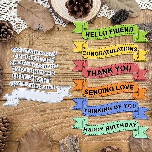 Greeting Words Text Tag Metal Die Cuts, Text Tag Cutting Dies Stencils Card Paper Craft DIY Template Cutting Dies Album Embossing Paper Dies for Card Making Scrapbooking in Saudi Arabia