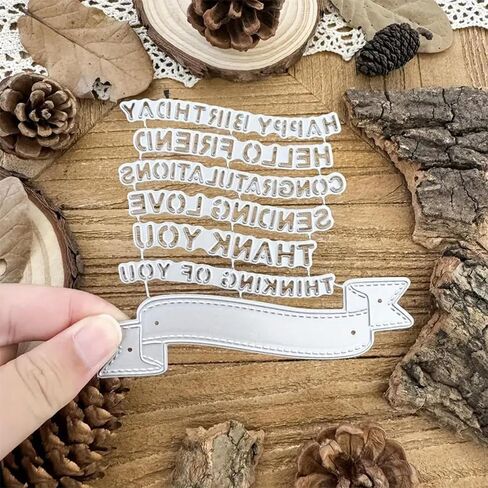 Greeting Words Text Tag Metal Die Cuts, Text Tag Cutting Dies Stencils Card Paper Craft DIY Template Cutting Dies Album Embossing Paper Dies for Card Making Scrapbooking in Saudi Arabia