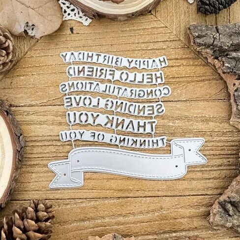 Greeting Words Text Tag Metal Die Cuts, Text Tag Cutting Dies Stencils Card Paper Craft DIY Template Cutting Dies Album Embossing Paper Dies for Card Making Scrapbooking in Saudi Arabia
