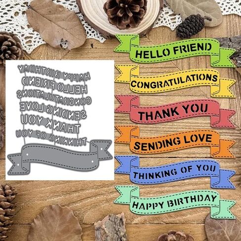 Greeting Words Text Tag Metal Die Cuts, Text Tag Cutting Dies Stencils Card Paper Craft DIY Template Cutting Dies Album Embossing Paper Dies for Card Making Scrapbooking in Saudi Arabia