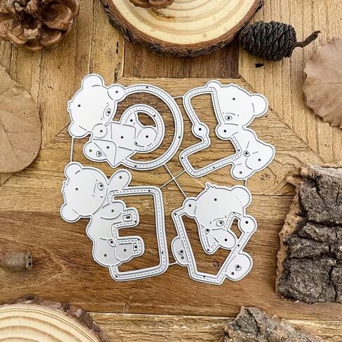 Love Letter Bears Frame Dies Metal Die Cuts, Love Letter Bears Cutting Dies Cut Stencils for DIY Scrapbooking Cards Photo Album Decorative Embossing Paper Dies for Scrapbooking Card Making in Saudi Arabia