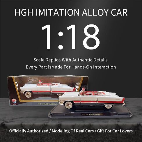 1955 ديترويت لاكشري المكشوفة 1:18 دييكاست - 352ci V8 ثلاثي النغمات | أبواب مفتوحة، وصلة توجيه، وصندوق هدايا مميز | الأعمار 14+ in Kuwait