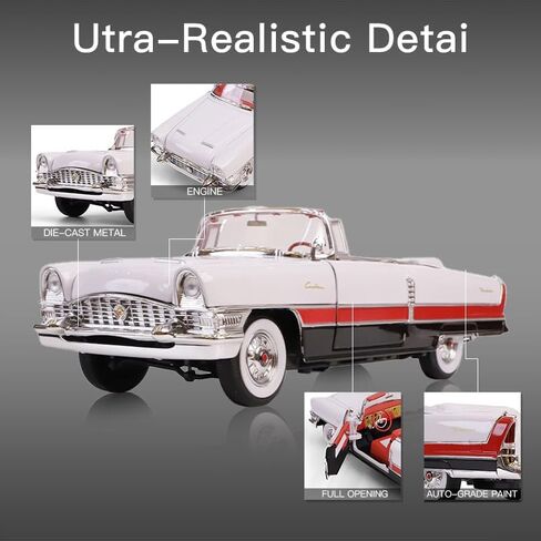 1955 ديترويت لاكشري المكشوفة 1:18 دييكاست - 352ci V8 ثلاثي النغمات | أبواب مفتوحة، وصلة توجيه، وصندوق هدايا مميز | الأعمار 14+ in Kuwait