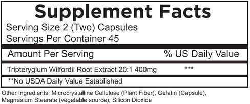 Thunder God Vine Root 20:1 Supplement – Tripterygium Wilfordii Herbal Supplement – 200mg Capsules with Lei Gong Teng Extract – Thunder God Vine Extract with Triptolide – 90 Capsules in Saudi Arabia