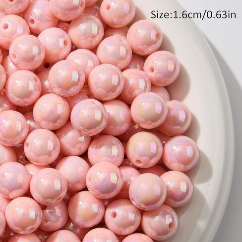 16mm Acrylic Bead 100pcs AB Red Color Acrylic Bead Chunk Bubblegum Beads for DIY Crafting Necklace Bracelet Jewelry Making Keychain (red) in Saudi Arabia