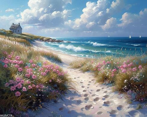 WUIVCTR Paint by Numbers, Ocean Coastal Serenity, Adult Crafts Adult Paint by Number Kits, Arts Crafts for Home Decor (No Frame, 16x20 inch) in Saudi Arabia