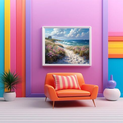 WUIVCTR Paint by Numbers, Ocean Coastal Serenity, Adult Crafts Adult Paint by Number Kits, Arts Crafts for Home Decor (No Frame, 16x20 inch) in Saudi Arabia