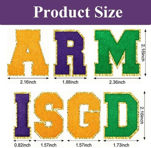 مجموعة 9 قطع من حديد الكرنفال على الرقع، رقعة حروف لامعة باللون الأرجواني الذهبي والأخضر، ورقع الكرنفال يمكن كيها على النقل مناسبة للملابس والقبعات والحرف اليدوية، وإكسسوارات حفلات الكرنفال in Kuwait