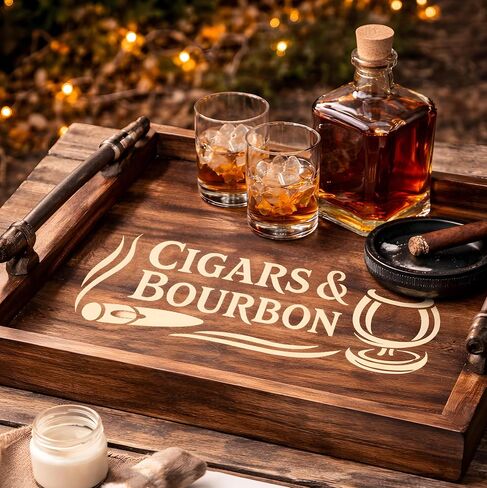 Cigars and Bourbon Stencil, 11 x 5 Inch Reusable Plastic Template for Bar Decor Painting Crafts DIY Projects and Wall Art in Saudi Arabia