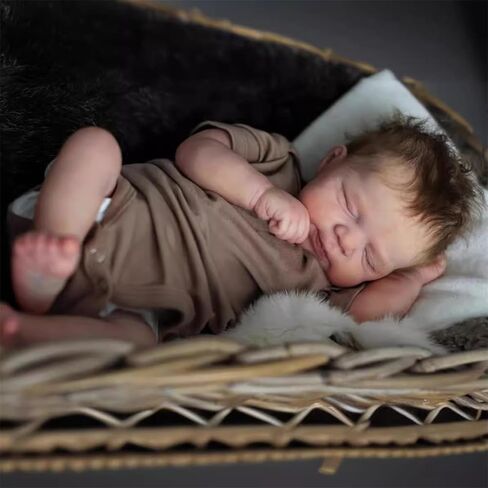 Lifelike Reborn Baby Dolls Boy Full Body Silicone Washable 18 Inch Soft Realistic Newborn Baby Doll Sleeping Baby Doll Boy Poseable Reborn Doll Toys Set Gift for Kids Age 3+ Girls in Saudi Arabia