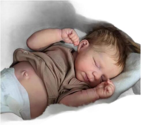 Lifelike Reborn Baby Dolls Boy Full Body Silicone Washable 18 Inch Soft Realistic Newborn Baby Doll Sleeping Baby Doll Boy Poseable Reborn Doll Toys Set Gift for Kids Age 3+ Girls in Saudi Arabia