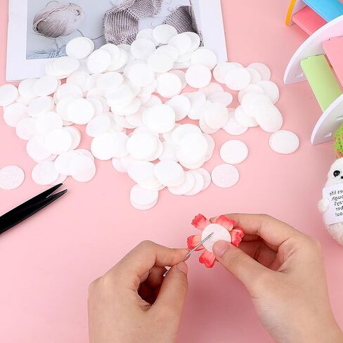 200 Pcs White Round Felt Circles, 1 Inch/25 mm Pre-Cut Craft Pads Mini Non-Woven Felt Fabric Circles for DIY Projects, Sewing Handcraft, Hair Accessories, Soft Thick Fabric Pieces for Crafting in Saudi Arabia