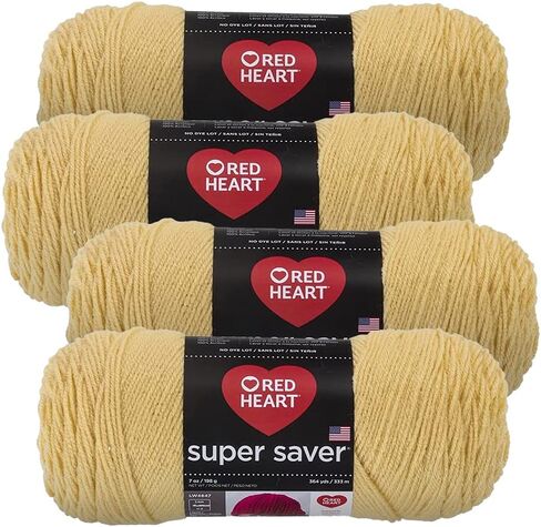 Red Heart Super Saver Yarn (4-Pack of 7oz Skeins) (Cornmeal) in Saudi Arabia
