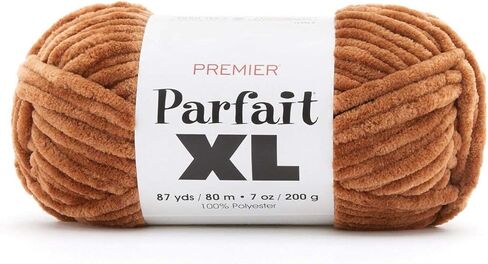 خيوط Premier Yarns Parfait XL، مثالية للكروشيه والحياكة، وزن كبير، شانيل، بني فاتح، 7 أونصة، 87 ياردة in Kuwait