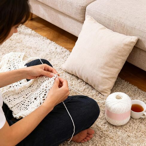 Korean Style No.8 Lace Yarn 12 Pure White Mercerized Milk Cotton Fine Yarn for Hand Crochet Crafts in Saudi Arabia