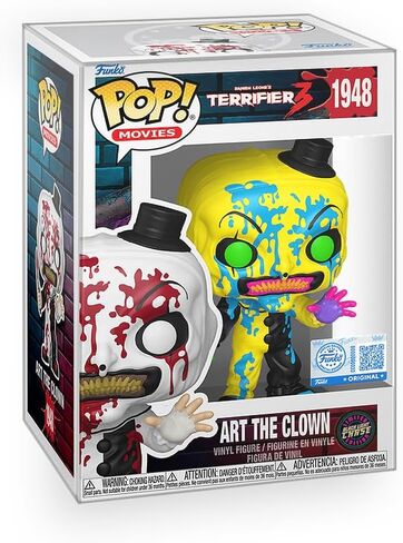 Pop Movies: Terrifier 3 - Art The Clown in Blacklight (Chase Variant) Limited Edition Exclusive Vinyl Figure Bundled with Box Protector Compatible for Funko in Saudi Arabia