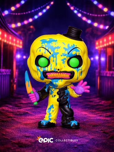 Pop Movies: Terrifier 3 - Art The Clown in Blacklight (Chase Variant) Limited Edition Exclusive Vinyl Figure Bundled with Box Protector Compatible for Funko in Saudi Arabia