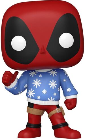POP Marvel: Holiday - Deadpool with Ugly Sweater Funko Vinyl Figure (Bundled with Compatible Box Protector Case), Multicolored, 3.75 inches in Saudi Arabia