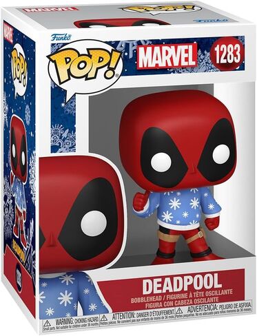 POP Marvel: Holiday - Deadpool with Ugly Sweater Funko Vinyl Figure (Bundled with Compatible Box Protector Case), Multicolored, 3.75 inches in Saudi Arabia