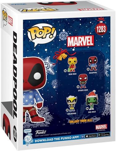 POP Marvel: Holiday - Deadpool with Ugly Sweater Funko Vinyl Figure (Bundled with Compatible Box Protector Case), Multicolored, 3.75 inches in Saudi Arabia