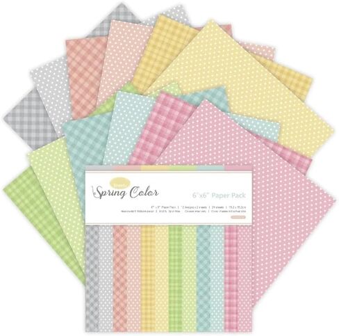 12 Sheets Spring Colors Craft Paper Pads Cutting Dies Art Background Origami Scrapbooking Card Making in Saudi Arabia