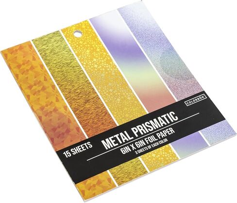 Colorbok Metallic Foil Cardstock Paper 6x6 - 15 Sheets (3 per Shiny Color) - Single Sided Metallic Paper for Scrapbooking, Card Making, and Crafts in Saudi Arabia