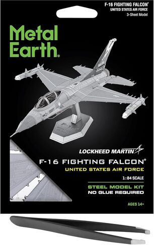 Fascinations Metal Earth F-16 Fighting Falcon USAF 3D Metal Model Kit Bundle with Tweezers in Saudi Arabia