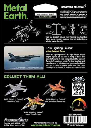 Fascinations Metal Earth F-16 Fighting Falcon USAF 3D Metal Model Kit Bundle with Tweezers in Saudi Arabia