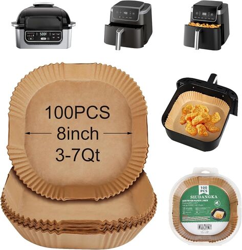 Air Fryer Liners Disposable, 200 pcs Rectangle Air Fryer Parchment Paper Sheets Air Fryer Accessories for Ninja SL401 DoubleStack XL 2-Basket Air Fryer, S006S02 in Kuwait