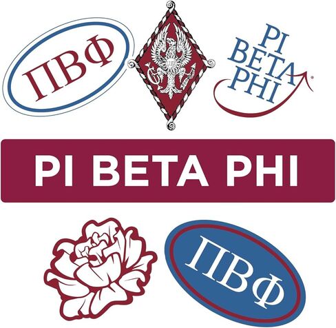Pi Beta Phi Sticker Sheet - Brand Focus Vinyl Sorority Stickers with Officially Licensed Designs, Removable Adhesive, 6 Stickers per Sheet, by Sorority Shop in Saudi Arabia