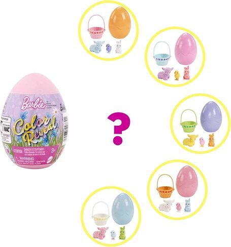 Barbie Color Reveal Easter Egg with 6 Surprises Including 1 Lamb and 3 Mystery Bags, Random Model, Children's Toy, HCC74 in Saudi Arabia