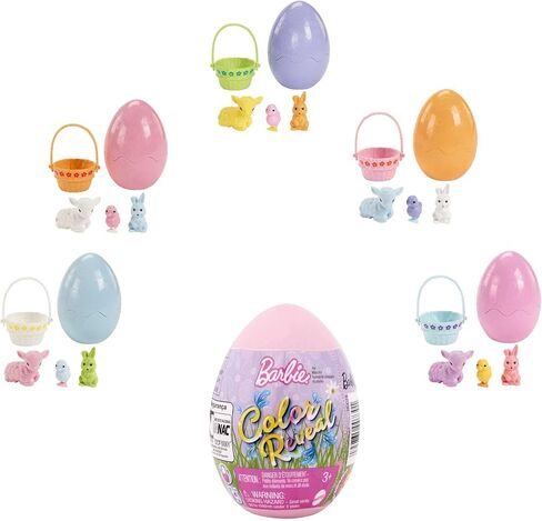 Barbie Color Reveal Easter Egg with 6 Surprises Including 1 Lamb and 3 Mystery Bags, Random Model, Children's Toy, HCC74 in Saudi Arabia
