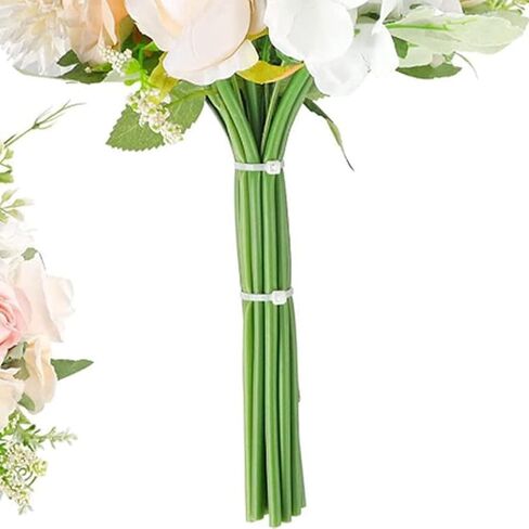 50 Pcs 30cm Flower Stem Covers Tubes Plastic Artificial Floral Stem Covers Green Floral Tube Rolls Floral Arrangement Stem Tubes for Wedding Bouquet Corsage in Saudi Arabia
