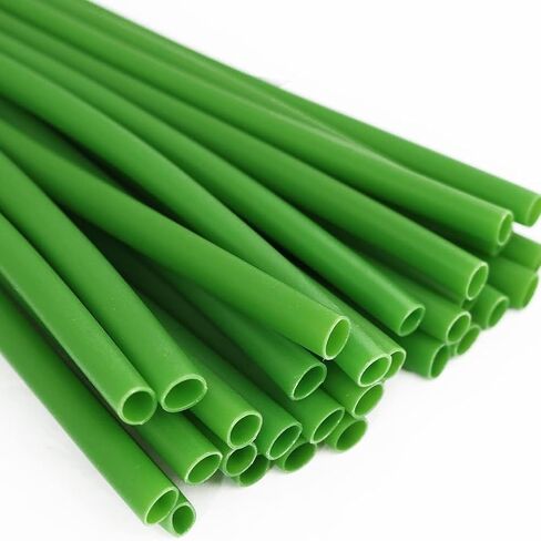 50 Pcs 30cm Flower Stem Covers Tubes Plastic Artificial Floral Stem Covers Green Floral Tube Rolls Floral Arrangement Stem Tubes for Wedding Bouquet Corsage in Saudi Arabia