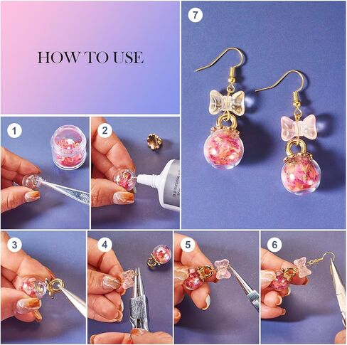 Beadthoven 100Pcs Round Clear Blown Glass Globe Beads 10/12/14/16/18mm Empty Wish Ball Bottles Mini Hollow Ball Charms for DIY Crafts Earrings Pendants Jewelry Making Lanyards Hanging Ornaments in Saudi Arabia