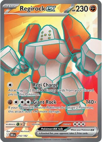 بوكيمون - Regirock ex 214/182 - منافسون مقدرون - فن كامل - نادر للغاية - بطاقة بوكيمون من رقائق معدنية in Kuwait