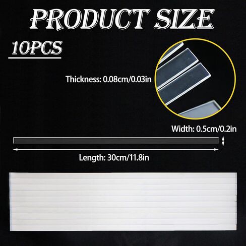 10-Pack Ruler Grips Transparent Quilting Ruler Strips - Non-Slip Adhesive Tape for Sewing, Craft & Cutting Rulers (30cm/11.8" Length, 0.5cm/0.19" Width) | Quilt Making & Craft Supplies in Saudi Arabia