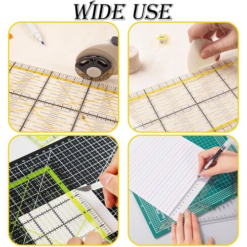 10-Pack Ruler Grips Transparent Quilting Ruler Strips - Non-Slip Adhesive Tape for Sewing, Craft & Cutting Rulers (30cm/11.8" Length, 0.5cm/0.19" Width) | Quilt Making & Craft Supplies in Saudi Arabia
