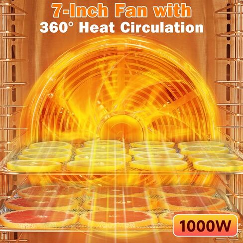 آلة تجفيف الطعام لـ Jerky 11ft²، 12 صينية 1000 واط مجفف من الفولاذ المقاوم للصدأ مع مؤقت 24 ساعة وتحكم في درجة الحرارة 195 درجة فهرنهايت، مجفف الطعام المجفف للحوم والفواكه والخضروات ومكافآت الكلاب in Kuwait