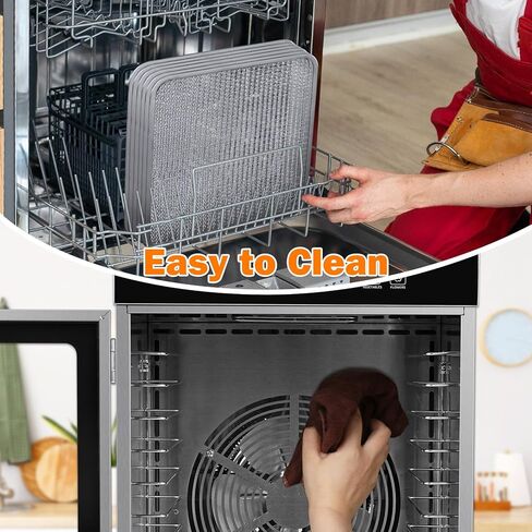 آلة تجفيف الطعام لـ Jerky 11ft²، 12 صينية 1000 واط مجفف من الفولاذ المقاوم للصدأ مع مؤقت 24 ساعة وتحكم في درجة الحرارة 195 درجة فهرنهايت، مجفف الطعام المجفف للحوم والفواكه والخضروات ومكافآت الكلاب in Kuwait