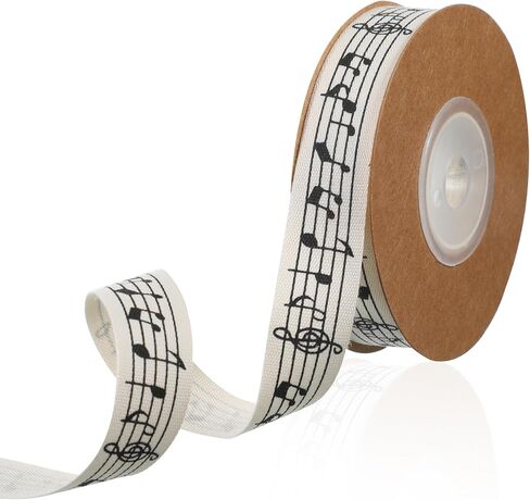 10.9 Yards Music Note Ribbon Jingle Bells Ribbons Polyester Fabric Ribbons Musical Notes Craft Ribbon for Gift Packaging Party Wedding Decoration Christmas Tree Decor, 0.6 Inch Wide in Saudi Arabia