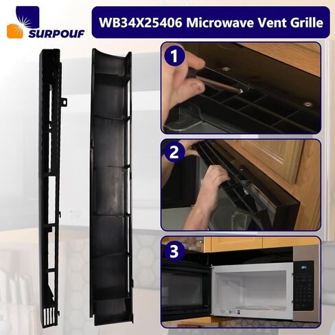 2PC WB34X25406 wb34X25406 Microwave Vent Grille Compatible with GE， Replaces 4465386 AP6040821 PS11774030 EAP11774030 in Saudi Arabia