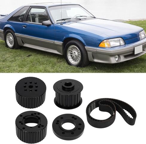 مجموعة بكرة محرك الحزام العامة، حزام مسنن عريض 1.5 بوصة PC2258 بديل لمحرك Big Block 383 400 413 440، مصمم لنسب الملاءمة والمحاذاة (أسود) in Kuwait