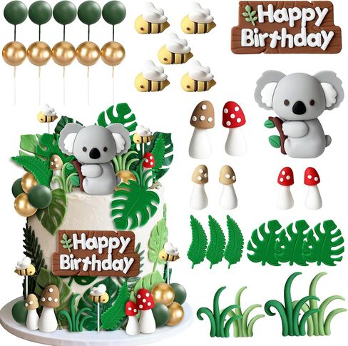 33Pcs Koala Cake Toppers Koala Cake Decoration for Birthday Party Baby Shower Supplise in Saudi Arabia