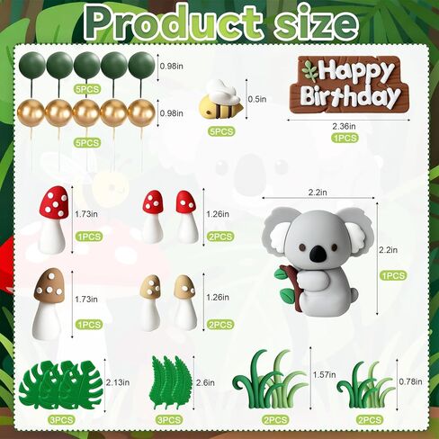 33Pcs Koala Cake Toppers Koala Cake Decoration for Birthday Party Baby Shower Supplise in Saudi Arabia