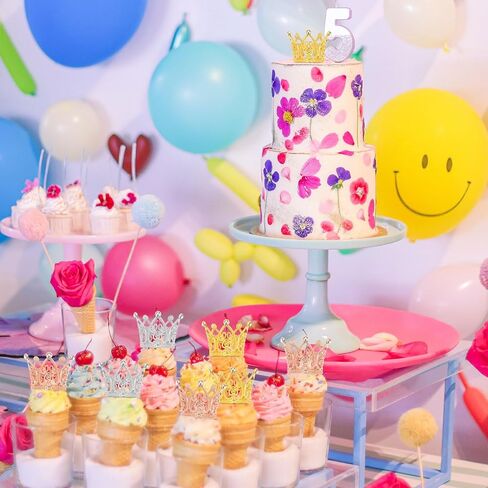 CIEHER 30PCS Mini Crowns for Flower Bouquets Crown Cake Topper Small Crystal Pearl Cupcake Toppers for Party Favors - 3 Colors in Saudi Arabia